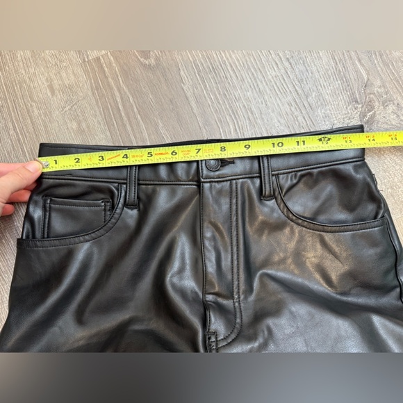 Abercrombie & Fitch Ankle Straight Ultra High Rise Vegan Leather Pants Size 4xs - Picture 7 of 10